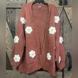 ARULA Floral Knit Cardigan